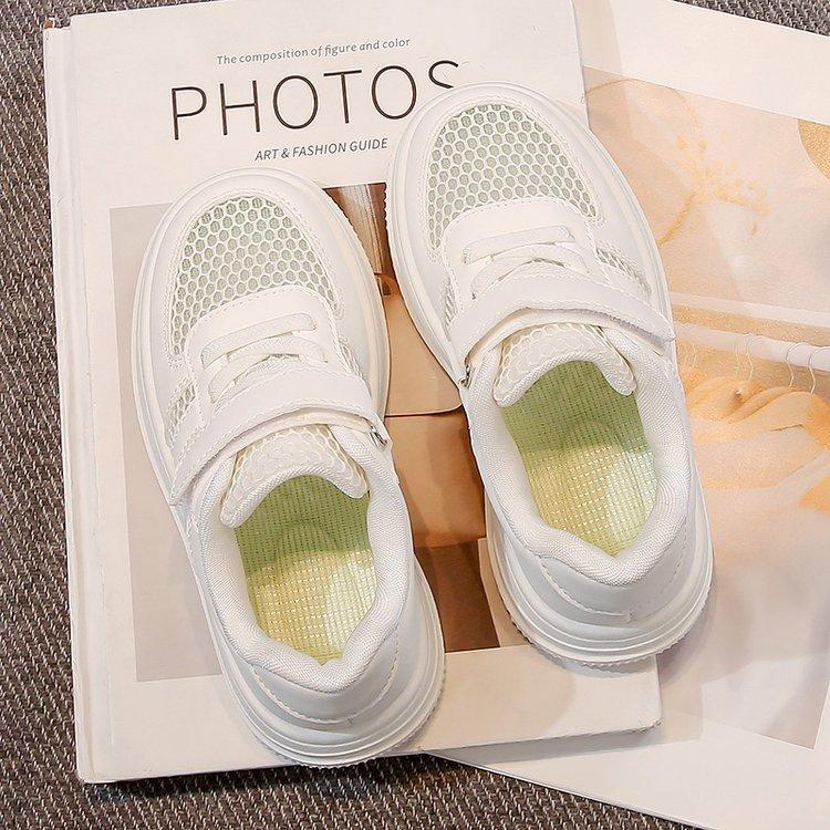 Elementary School Students Enroll In Small White Shoes Mesh Breathable Children's White Sports Shoes Boys 2025 New Girls Summer
