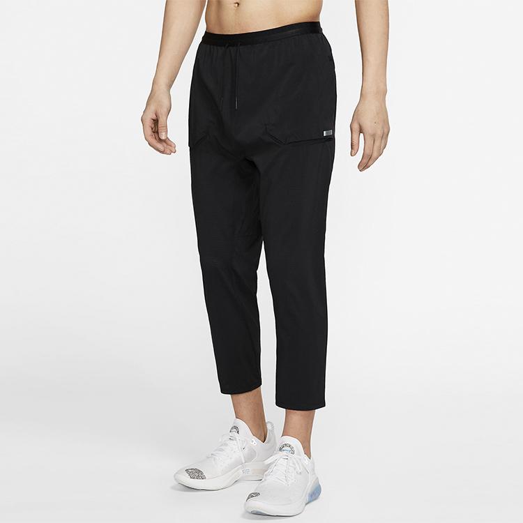 Nike Solid Color Cropped Casual Running Pants Men Bottoms Black CJ5785-010