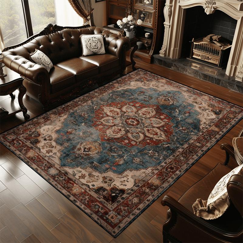 Vintage Persian Rugs for Living Room Bedroom Soft Non Slip Floor Mats Classic Home Decor Entrance Door Carpets 60x90cm