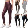 Módní legíny z umělé kůže, ležérní slim-fit, sexy přiléhavé zeštíhlující PU sportovní kalhoty pro ženy