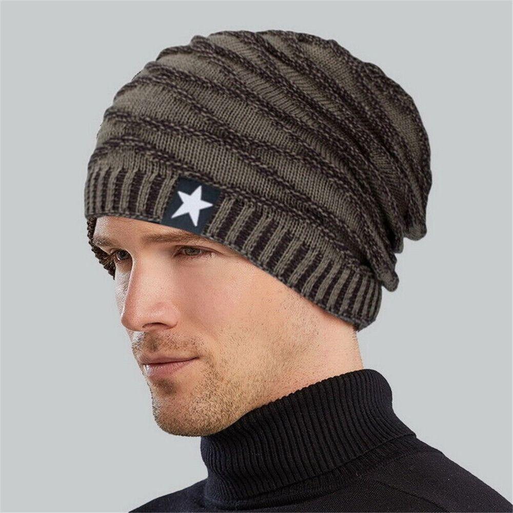 Men Women Warm Thermal Soft Ski Cap Beanie Hat Skullies Hat Knitted Cap