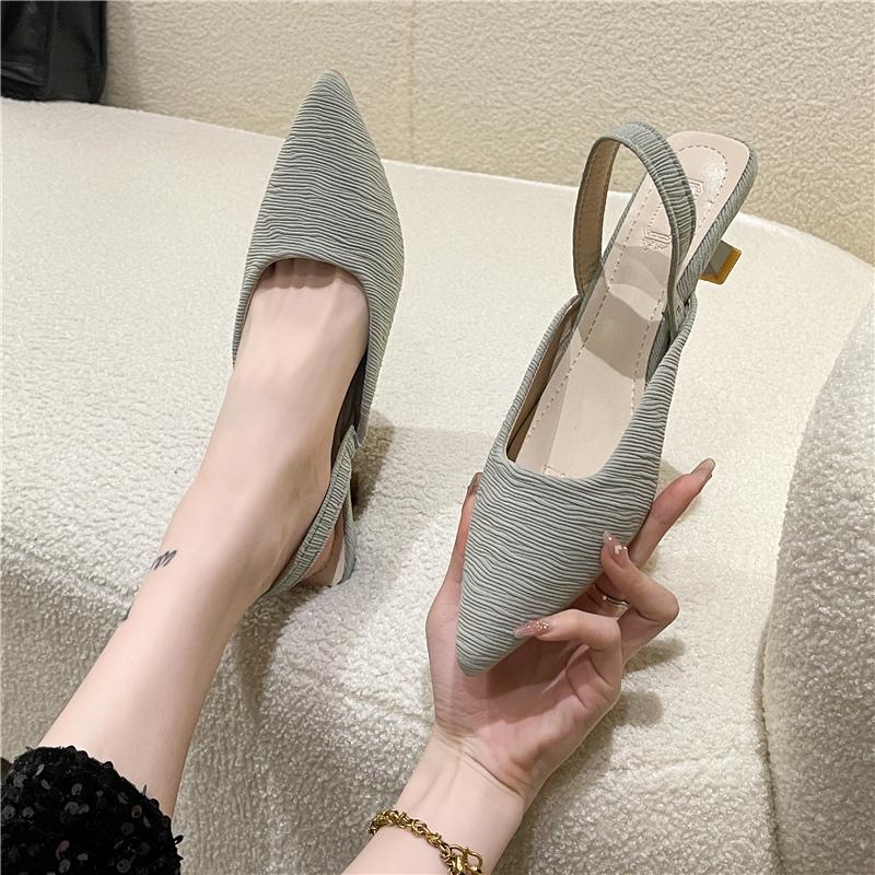 New Style Sandals Women Summer Shoes Short Heels Ankle Strap Woman Work Casual Shoes Brand Sexy Basic Sandals Plus Size 35-42