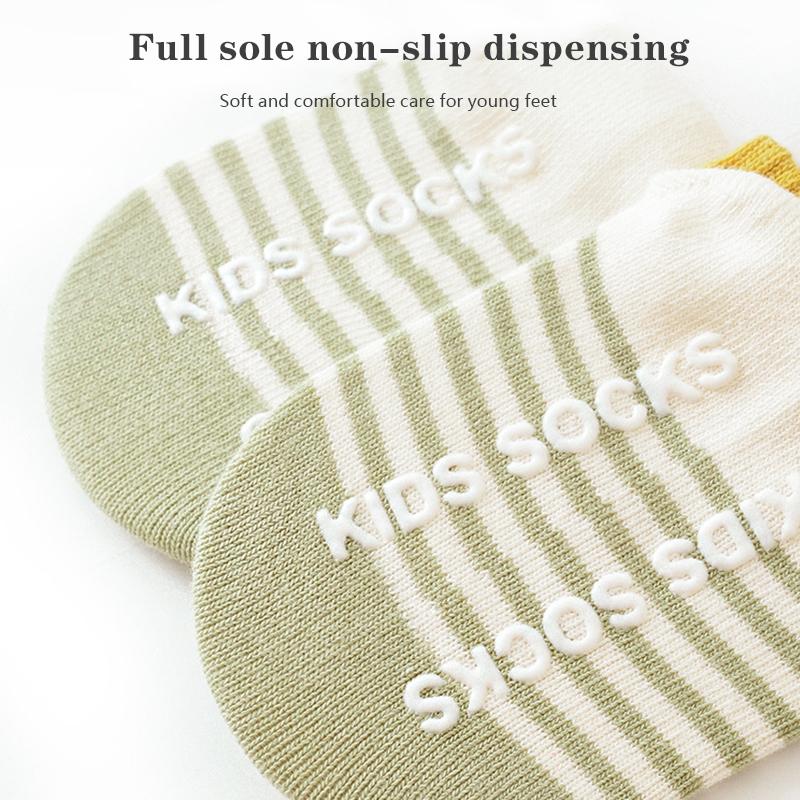 4 Pairs/Set Summer Children'S Boat Socks Non-Slip Cartoon Baby Floor Socks Thin Mesh Coton Kids Socks For Boys And Girls