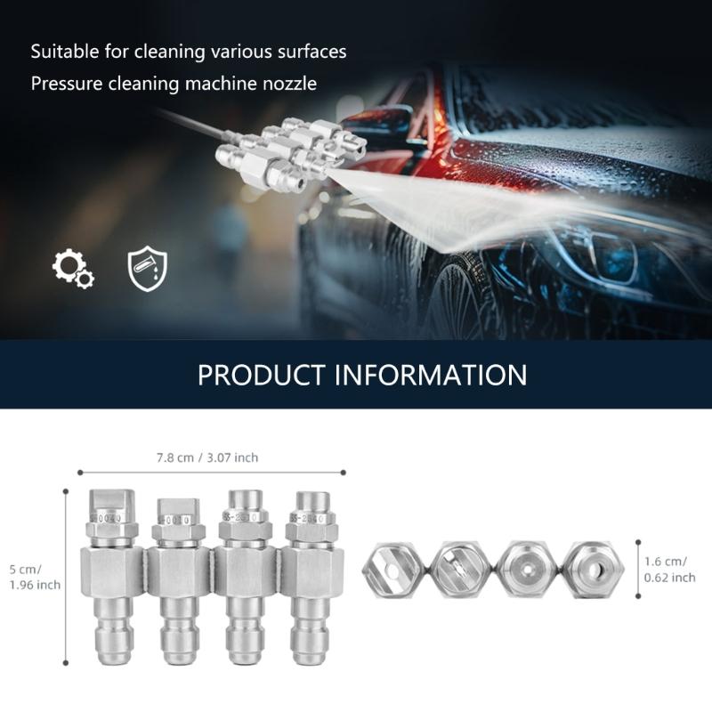 4 way J Handle Nozzle 5000PSI Heavy dutys Welded Pressure Washer Nozzles Steel Instantly Switches Design For 2-4GPM Washers