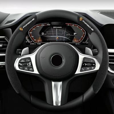 2 STUKS Suède Antislip Auto Stuurwielhoes Beschermer Shell Voor Porsche 928 Boxster Cayenne Panamera Carrera-GT 918-Spyder 968