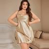 Large Size Women's Simulated Silk Suspender Skirt Simple Homewear Ice Silk Silk Pajamas Sexy Fashion Pajamas