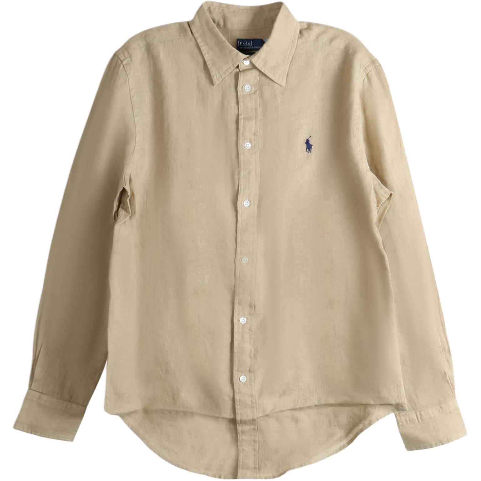 

Polo Ralph Lauren Классическая рубашка-поло с длинным рукавом, на пуговицах, однотонная, с вышитой лошадкой, женские рубашки 211970730-506