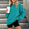 Damen Color Oversized Pullover Hoodie mit Taschen und