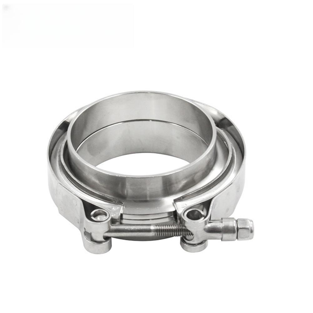304 Stainless Steel Exhaust Pipe Connector V Flange Clamp for Auto Parts Compatible with Turbocharged Engines and Mufflers