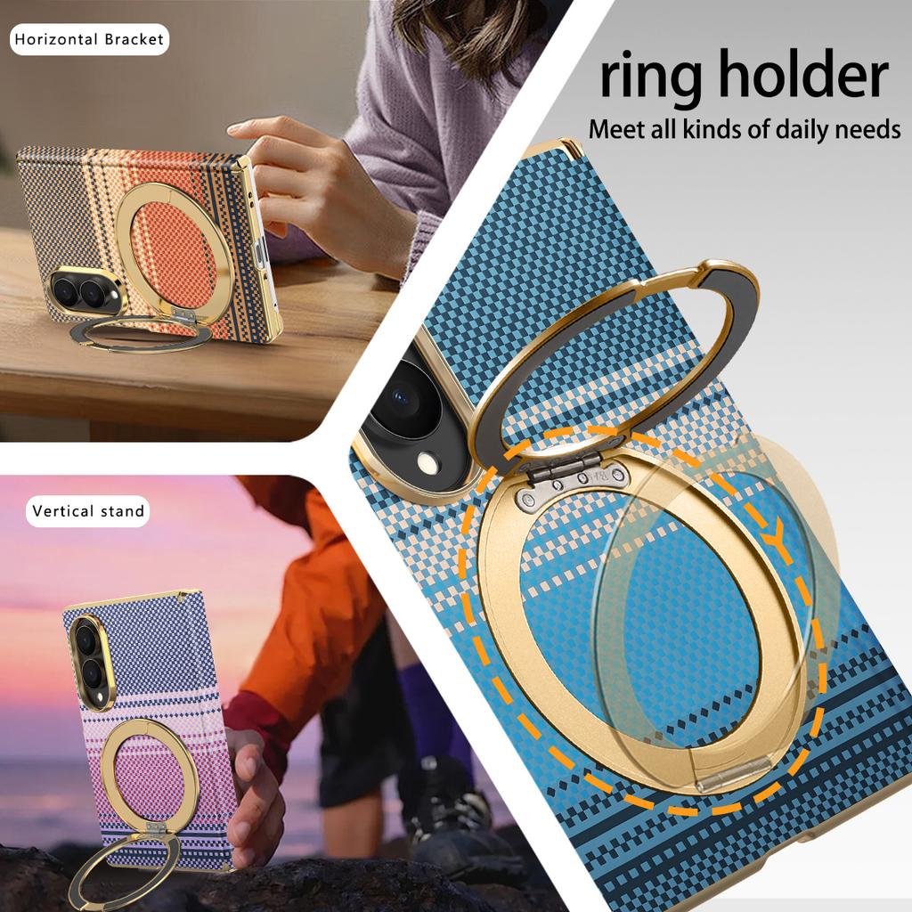 Carcasă Telefon Mobil Pliabil Samsung ZFold7 6 Model Kevlar Ecran Pliabil Galvanizare Atracție Magnetică Potrivit pentru Fold8Ultra Suport Rotativ
