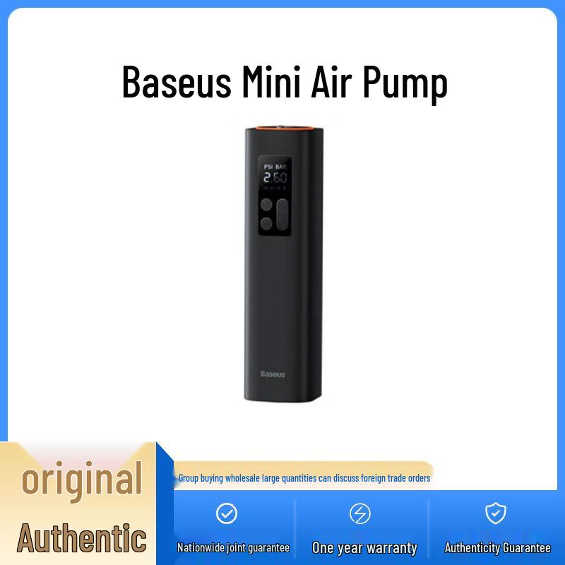 Мини-портативный электрический насос для шин Baseus для автомобиля и седана Baseus Mini Air Pump чёрный