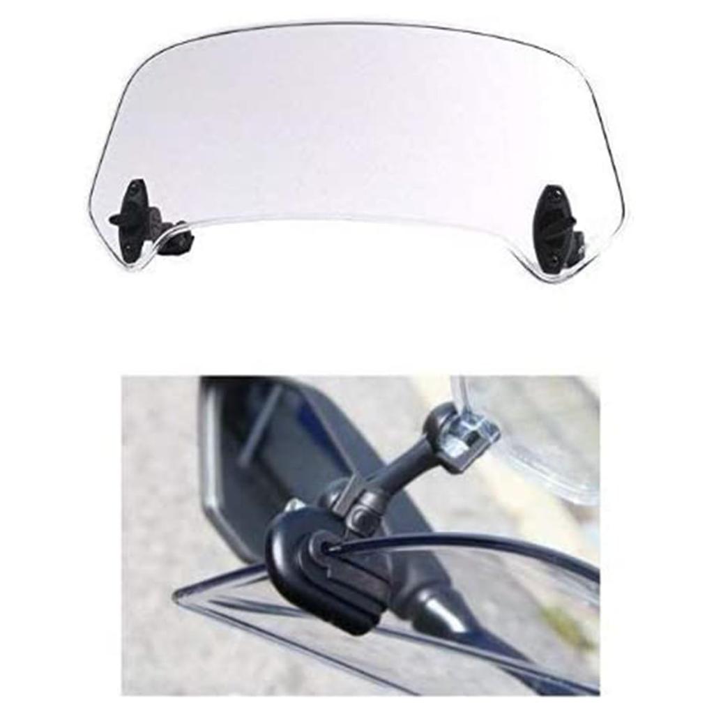 ZCJSZP Universal 130mm*360mm Windshield Adjustable Clip Motorcycle Extension Windshield Adjustable Clip-on Screen Windshield Windscreen Glass Spoiler
