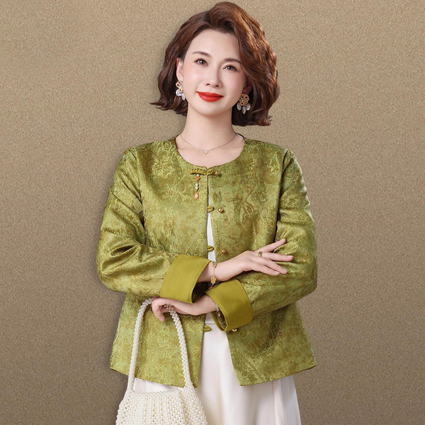 

2026 Elegant Short Spring Jacket for Middle-Aged Women - Perfect for Mother s Day Gift L (below 105 jin)