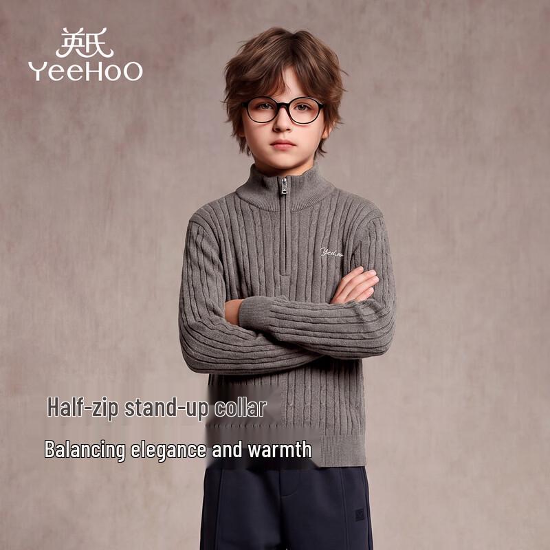 YEEHOO Children's Casual Wool-Blend Mock Neck Knit Sweater