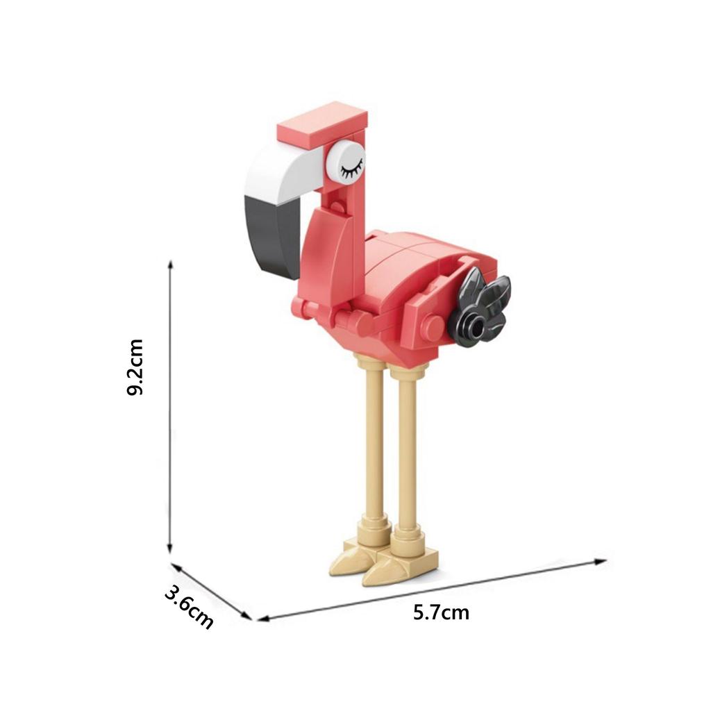Flamingo Eagle Crow Parrot Ostrich Woodpecker Bird Paradise Animal Kindergarten Gift Children's Brickheadz Assembly Block Toys