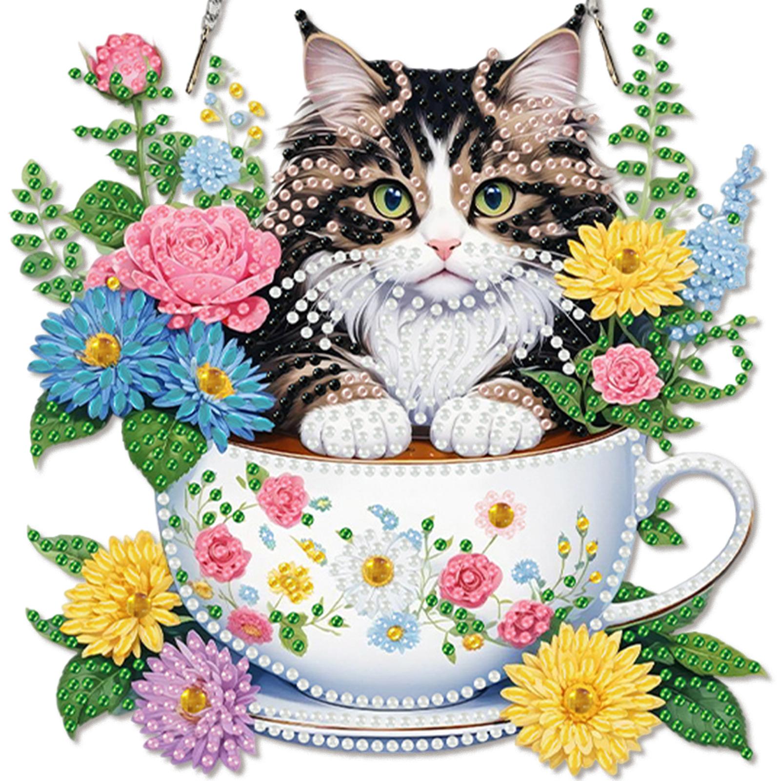 

Acrylic 2D Flat DIY Special Shape Hanging Diamond Art Kits Rhinestone Diamond Art Window Pendants Wall Decor for Home & Windows