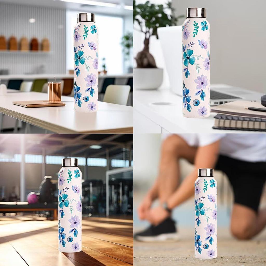 Stainless Steel Water Bottle 1 Litre Leakproof Office Gym Travel School Dance Fridge Home Refrigerator Bottles