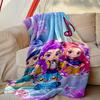 1pc Kpop Demon Hunters Blanket, Home Printed Throw Blanket - Soft Blanket Gift for Family, Washable Sofa Bed Blanket