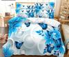 Blue Butterfly Duvet Cover Set King Queen Twin Size Double Bed Single 3D Queen Bedding Sets Pink Quilt Cover with 2 Pillowcases