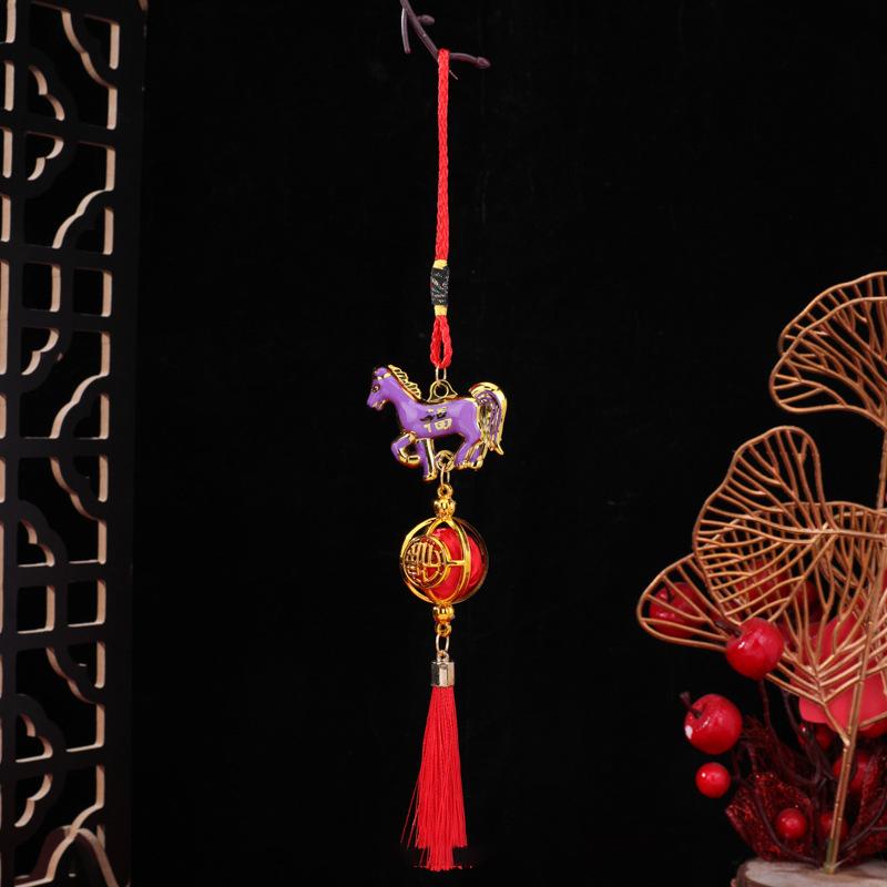 1/6 Pcs 2026 Year Of The Horse Wall Hanging Ornament Green Plant Potted Pendant Lucky New Year Decor Home Car Accessories