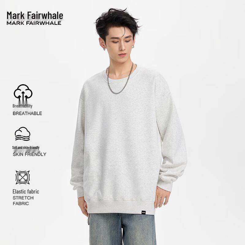 Mark Fairwhale Men's Solid Crewneck Long Sleeve Sweatshirt