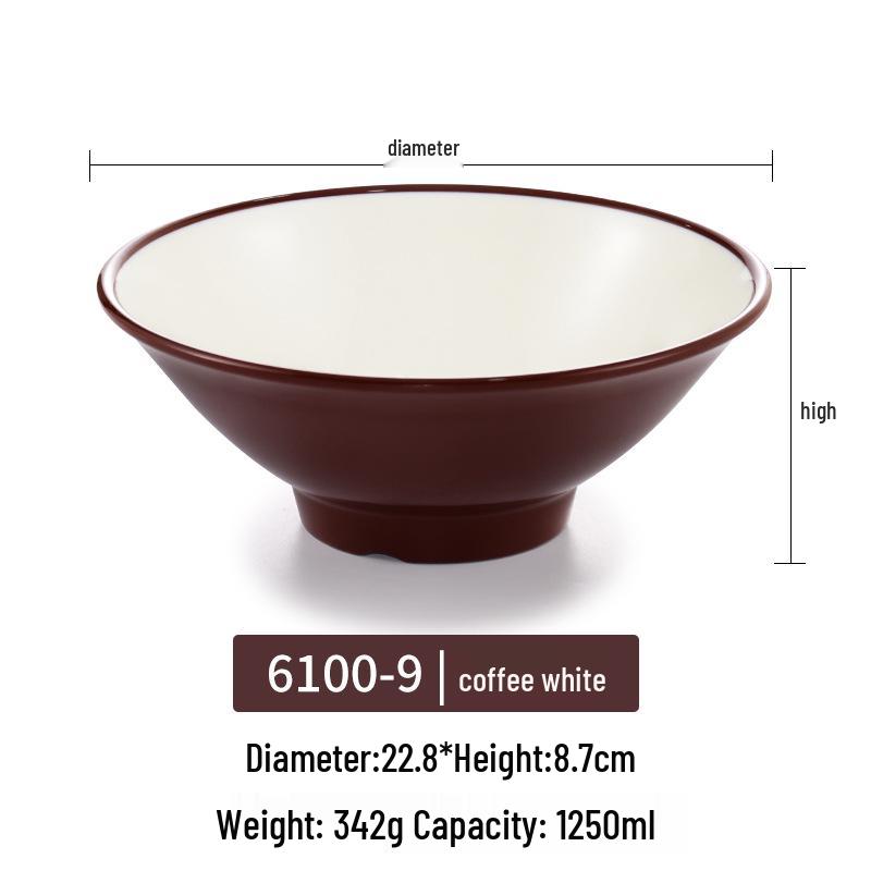 Große Melamin-Ramen-Schüssel für Nudelläden - Konische Luosifen, Mala Tang, Suppen- & Reispudding-Schüssel