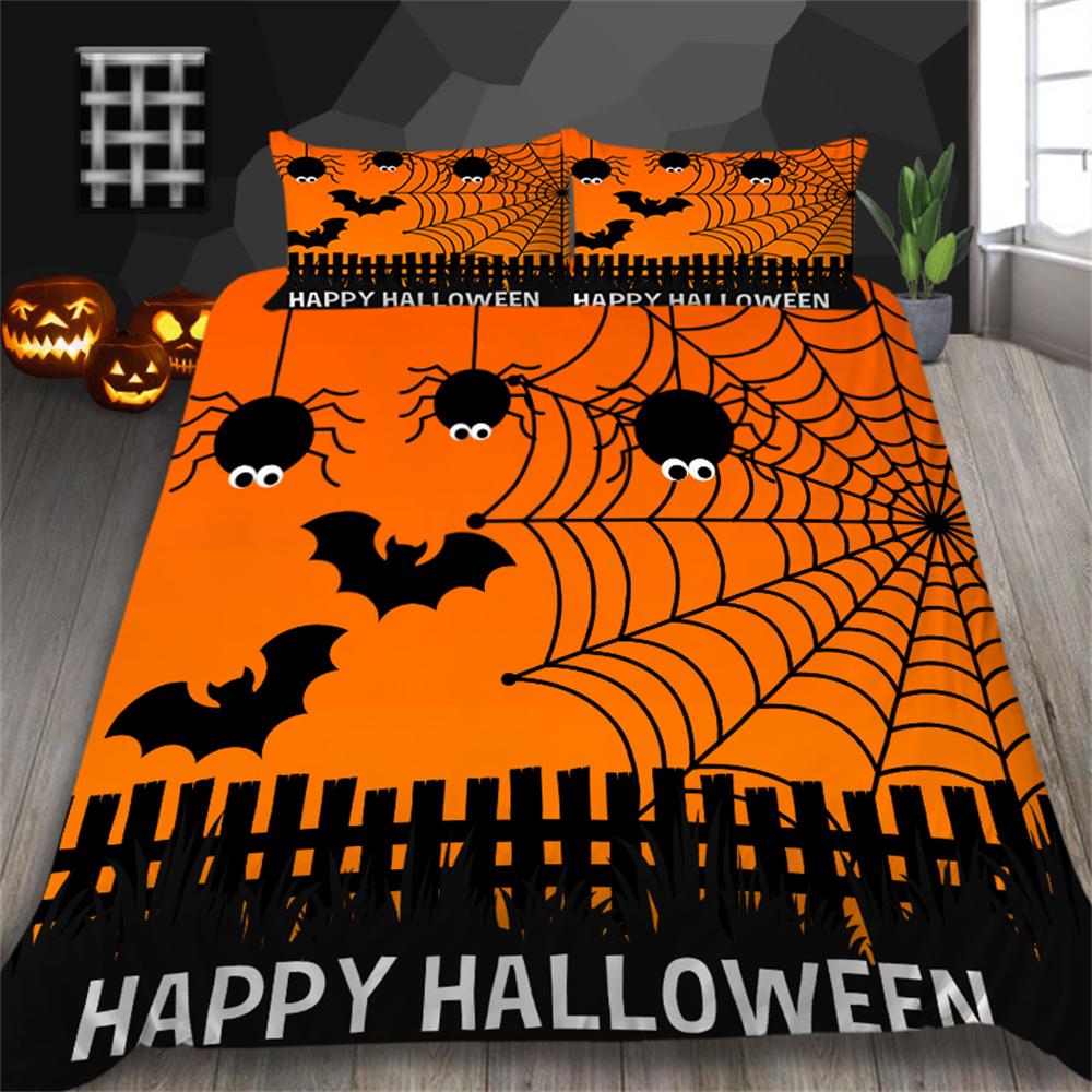 Halloween Duvet Cover Set 3D Printed Chilren Adults Home Bedclothes with Pillowcase Queen Size Bedding Soft Bed Set