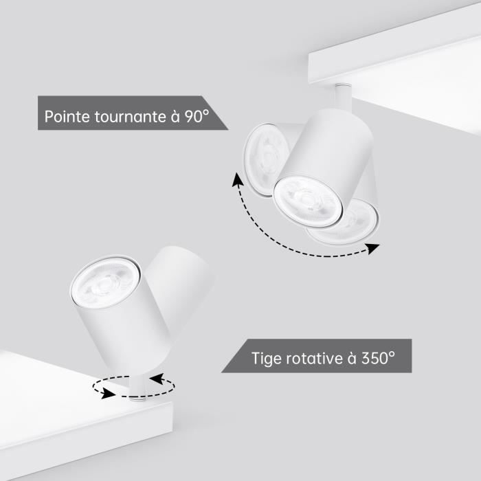 Plafonnier - Kambo - 4 Spots - Blanc - Moderne - GU10