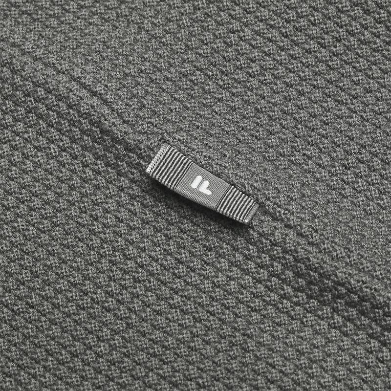 Fila Milano Series Comfortable Business Short Sleeve Knit Shirt Men Tops Dark-Gray F11M625407F-DY