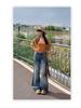 2025 Autumn Women's Low-Waist Micro-Flare Jeans: Loose, Wide-Leg, Slimming, Non-Clinging Flare Pants