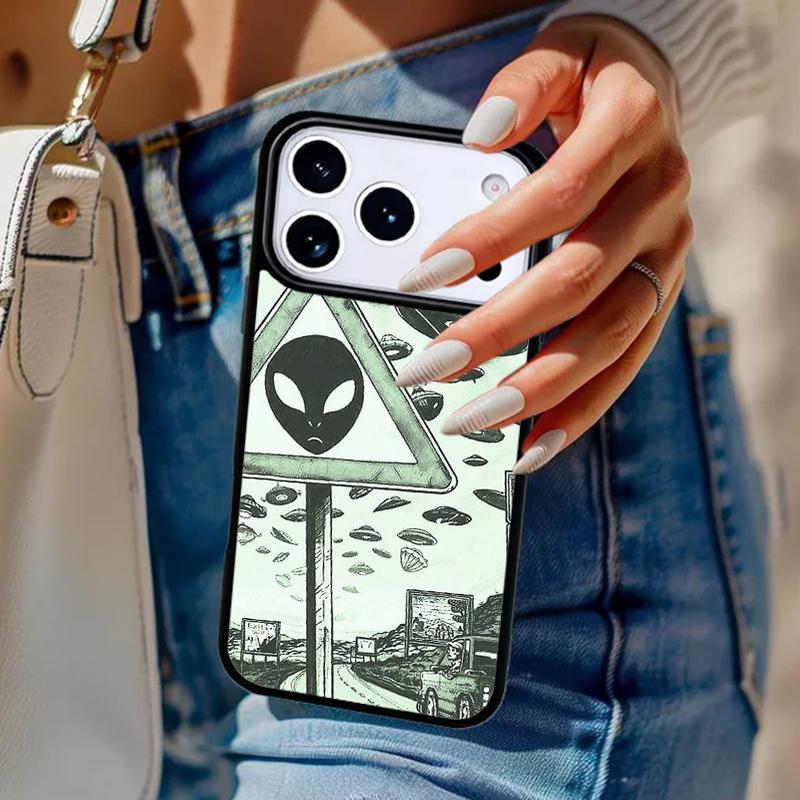 Alien Martian Humans Arent Real Phone Case For iPhone 17 Air 14 15 13 12 Max Cover For Apple 14 15 16 16e 11 Pro Max Plus Coque