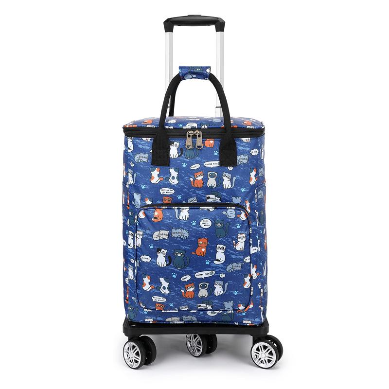 Foldable Large Capacity Portable Grocery Cart with Universal Wheels