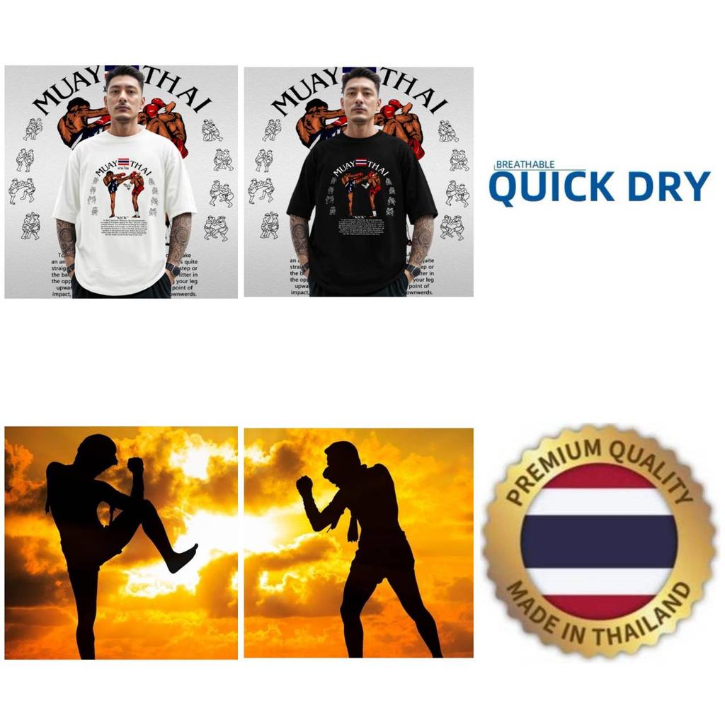 Muay Thai T-Shirt Kick Boxing Mix Martial Art 3D Print Vintage Training UV Protect Quick Dry Men Women Unisex Short Sleeve Round Neck