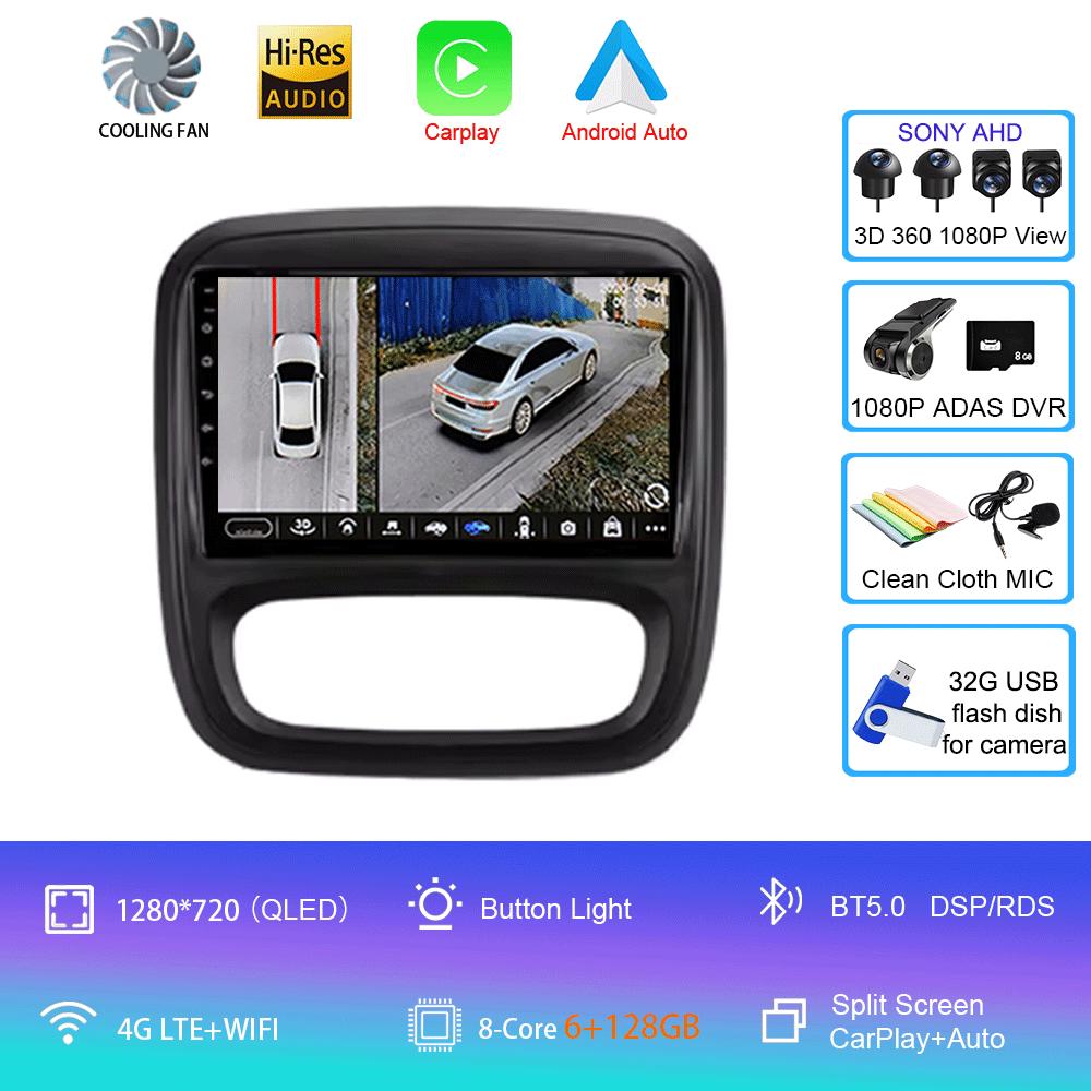 Android 12 Car Radio GPS for Renault Traffic 3 2014 - 2021 Opel Vivaro B 2014 - 2018 Multimedia Video Player Navigation Carplay