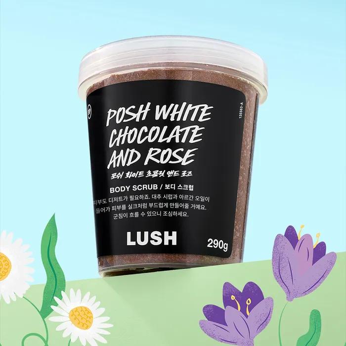 

[ОГРАНИЧЕННЫЙ ВЫПУСК] Posh Белый шоколад и роза - Скраб для тела 135g