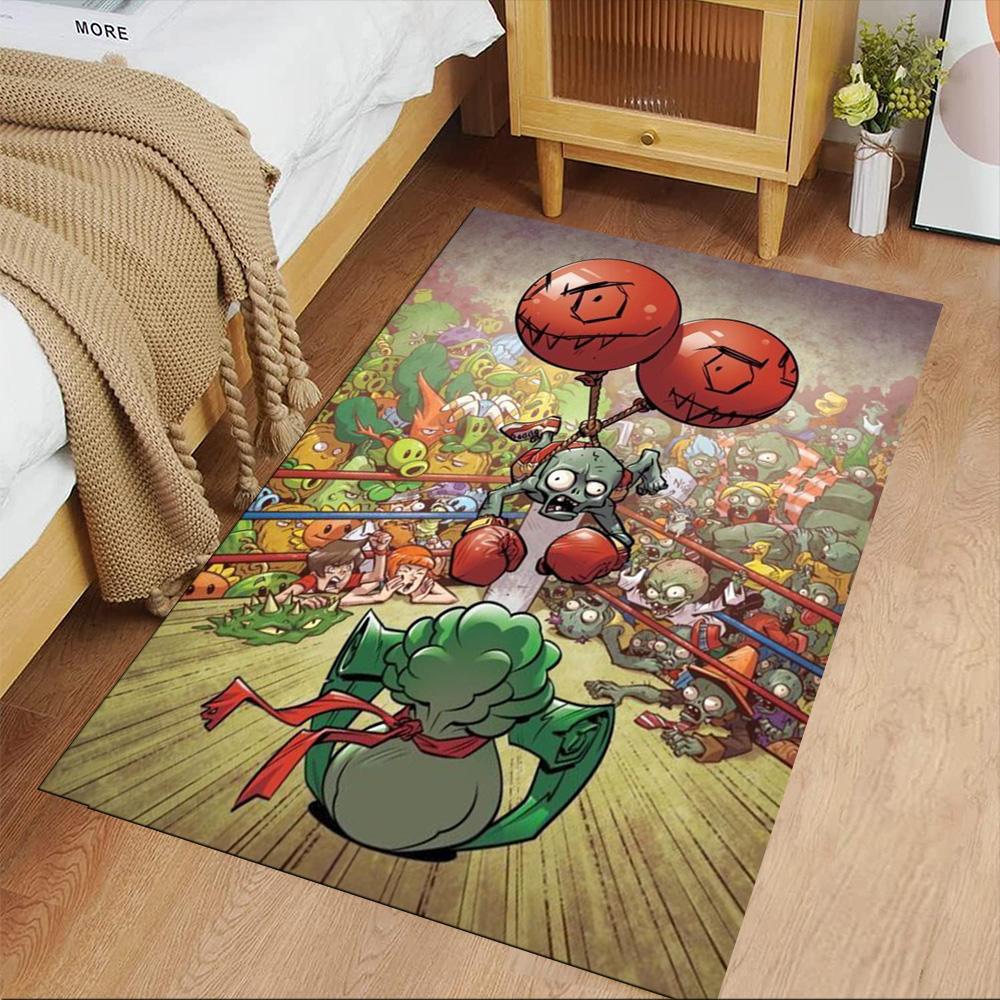 Plants Vs. Zombies Area Rug Suitable for Balcony Dining Room Playrooms Hallway Anti-slip Rug Decorate Offices Spiritual Gift