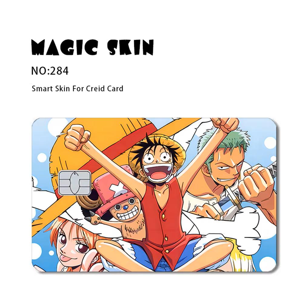 Anime One Piece Luffy Zoro Ace Robin Matte Pvc Sticker Film Tape Skin For Credit Card Debit Card Bank Crds Stickers Decal Toys