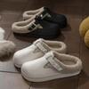 Mules Imperméables en Eva Moelleuses pour Femmes Hiver Chaudes Pantoufles Pelucheuses Semelle Épaisse Douce Antidérapantes Chaussures d'Intérieur