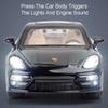 1:24 Porsche Panamera Sports Car Simulation Diecast Metal Alloy Model Car Sound and Light Pull Back Collection Kids Toy Gifts