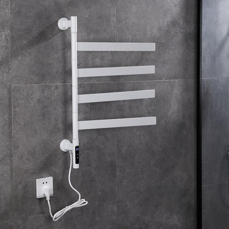 RU in stock Electric Bath Towel Warmer Heating Towel Shelf Rack Towel Dryer Shelf Rotatable Smart Digital Display Bathroom Rack