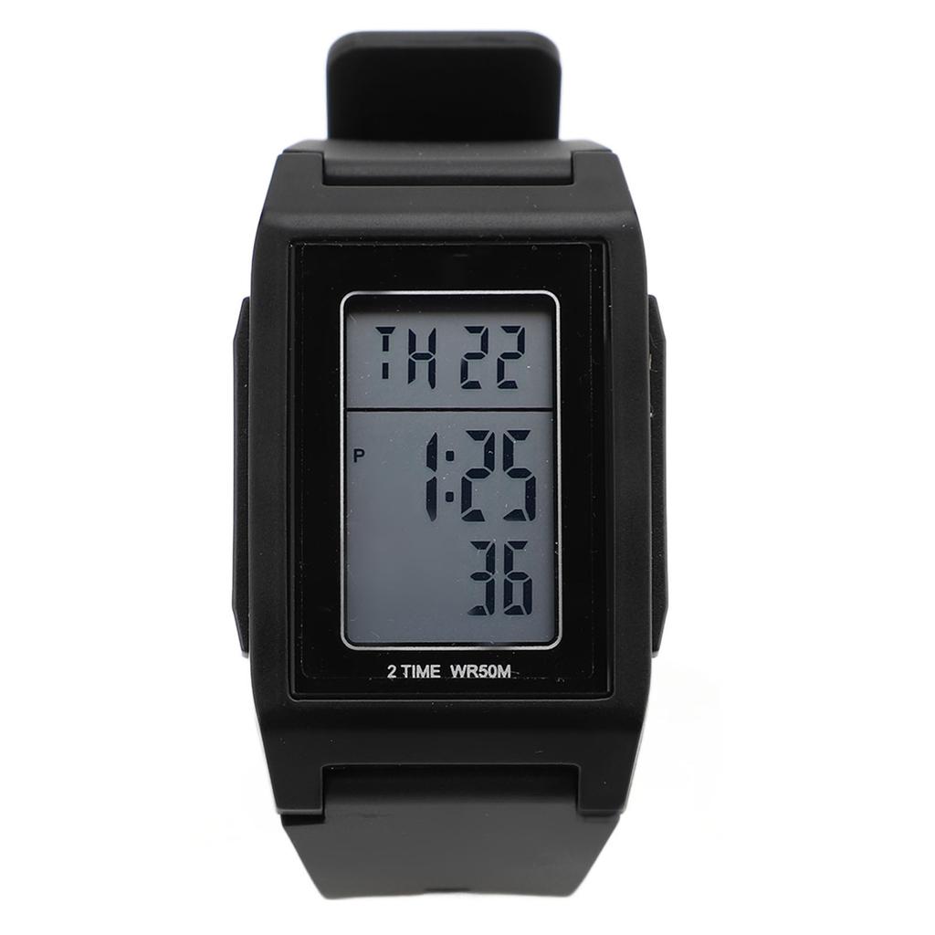 Pánské obdélníkové sportovní hodinky EL Luminiscenční 12/24H Stopky TPU Řemínek Multifunkční Obdélníkové Hodinky