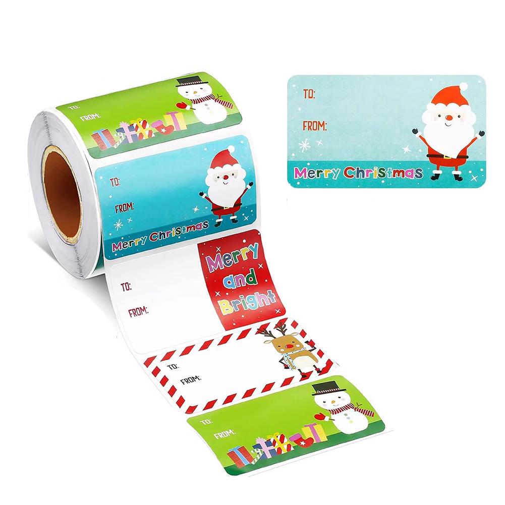 500 Pcs Christmas Tags Self Adhesive Gift Tags for Xmas Presents Christmas Name Labels Stickers for Wrapping Paper Birthday