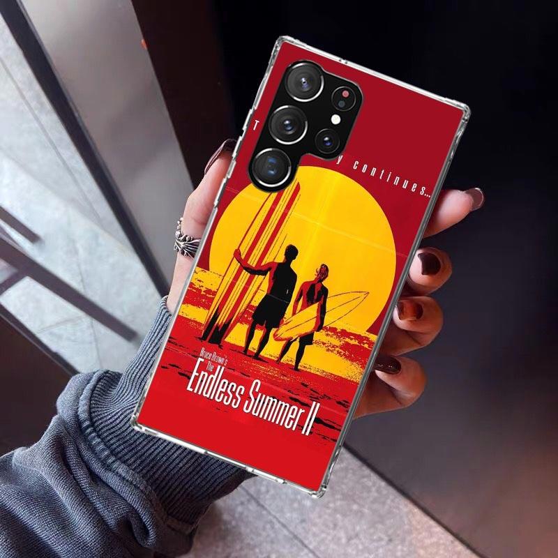 Surf Board Aesthetic Phone Case For Samsung Galaxy S26 S25 Edge S24 S23 Ultra S22 Plus S21 S20 FE Soft TPU Back Cover Funda Gala