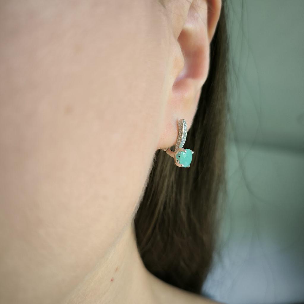 Серебряные серьги с натуральным изумрудом 1.987ct (2214144)