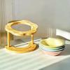Food Dispenser Ceramic Cat Bowl Wooden Creative Pet High Foot Bowl Non-slip Cute Dog Food Feeding Basin Water Container