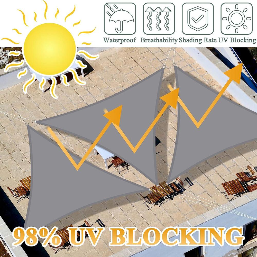 2Pack 5/3.6/3/2M Triangle Sun Shade Sail Waterproof UV Block Sun Shelter Awnings Canopy for Garden Yard Patio Sunscreen Sunsails