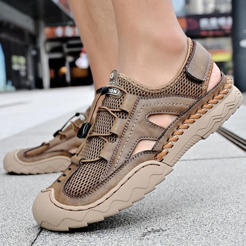 Large Size Bag Head Sandals Men's Summer Wear Casual Sports Men's Shoes Outdoor Hollow Soft Sole Hole Shoes Men