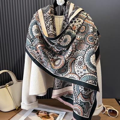 Schal mit Büro-Nickerchen-Decke Imitationskaschmir Schal Bedruckter Fransen-Warmschal