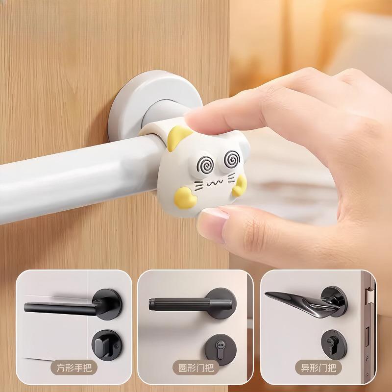 Cute Silicone Door Handle Stopper Anti Collision Pad For Home Bedroom Bathroom Wall Protector Accessories