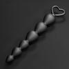 Anal Beads for Anal Thin Anal Silicone Anal Plug with Finger Anal Black Beginners, 6-Bead Pearls, Beads, Loop, Multi-Purpose Toy, 175mm,